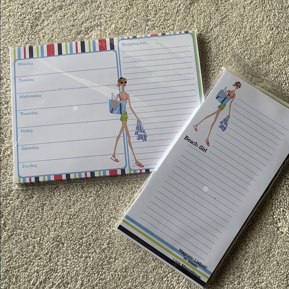 Planner and Notepad Set Beach Girl Weekly